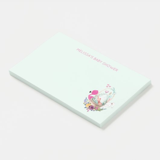 Nesting Egg w/ Flamingo & Bunny Baby shower Post-it® Notes (Schuin)