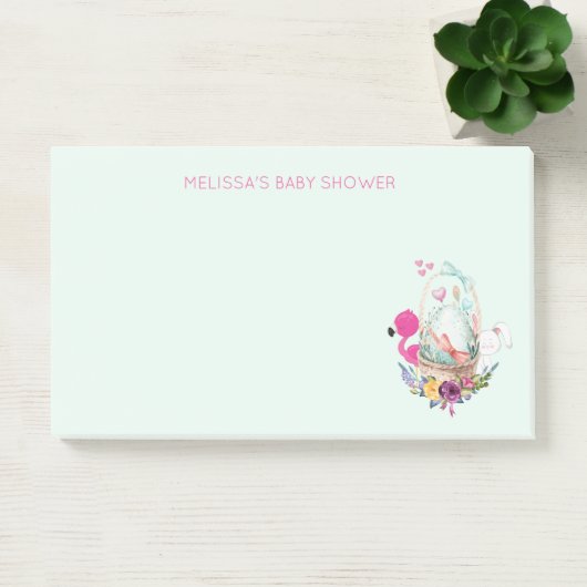 Nesting Egg w/ Flamingo & Bunny Baby shower Post-it® Notes (Kantoor)
