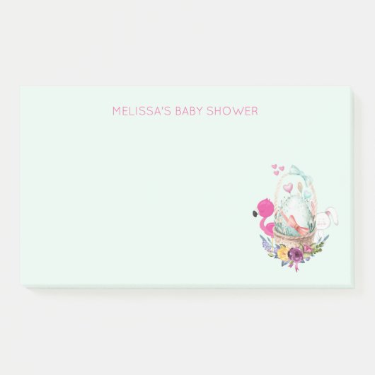 Nesting Egg w/ Flamingo & Bunny Baby shower Post-it® Notes (Voorkant)