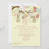 Nesting Floral Baby shower Invitation Kaart (Voorkant)
