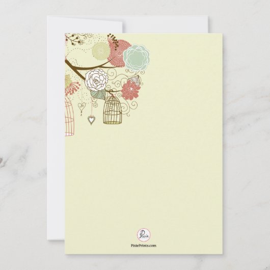 Nesting Floral Invitation Kaart (Achterkant)