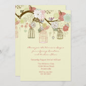 Nesting Floral Invitation Kaart (Voorkant / Achterkant)