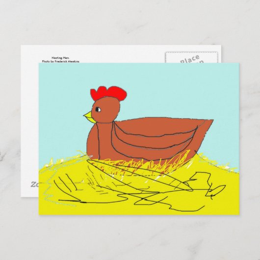 Nesting Hen Briefkaart (Voorkant / Achterkant)