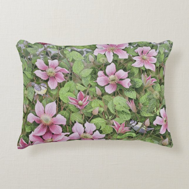 Nesting in Clematis Accent Kussen (Voorkant)