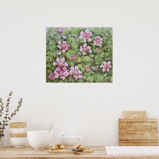 Nesting in Clematis Poster (Keuken)