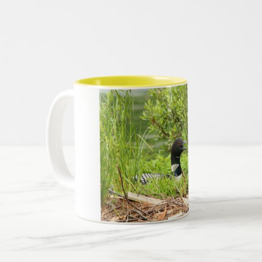Nesting Loon Coffee-Mok Tweekleurige Koffiemok (Voorkant links)