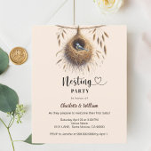 Nesting partij vogelnest baby shower uitnodiging