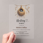 Nesting partij vogelnest boho baby shower vrij acryl uitnodigingen (Insitu (Draagbaar))