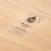 Nesting partij vogelnest boho baby shower vrij acryl uitnodigingen (Laagn)
