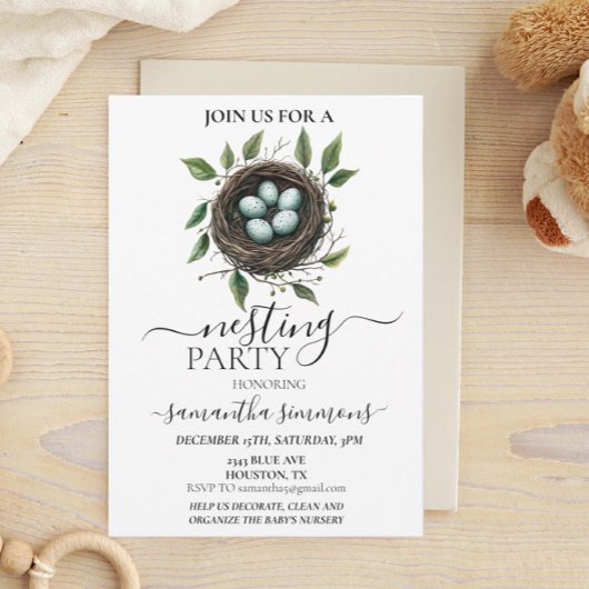 Nesting Party Baby shower Alternatieve Partij Kaart