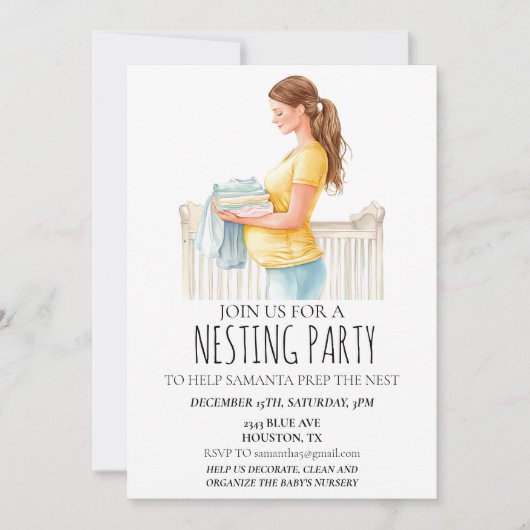 Nesting Party Baby shower Party Prep the Nest Kaart (Voorkant)