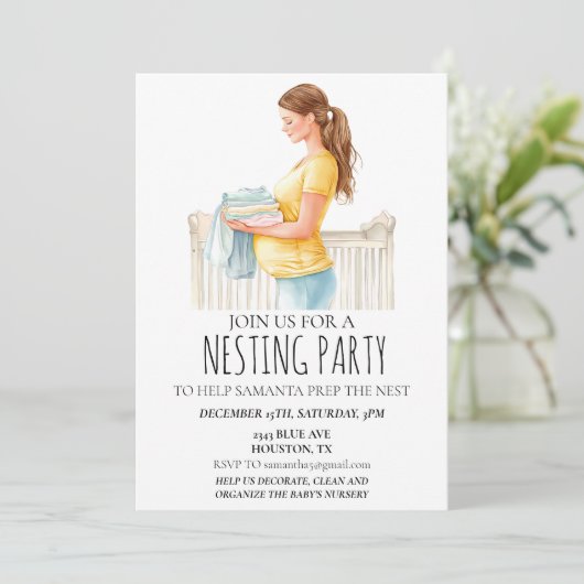 Nesting Party Baby shower Party Prep the Nest Kaart (Staand voorkant)