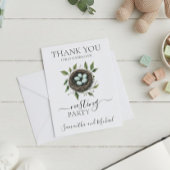 Nesting Party Baby shower Vogelnest Bedankkaart