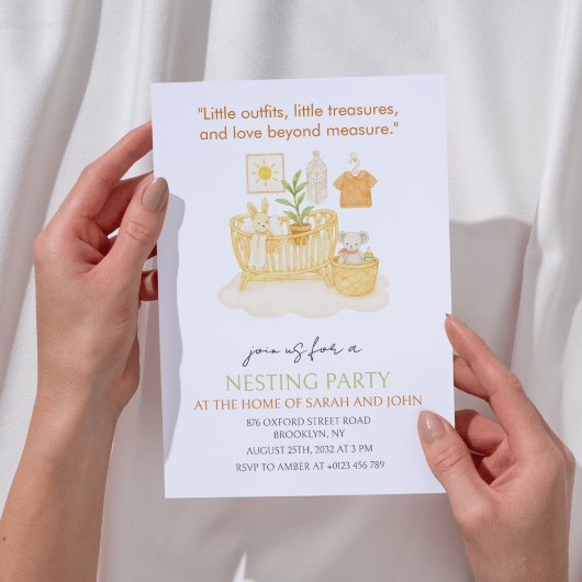 Nesting Party Baby Wieg Baby shower Kaart