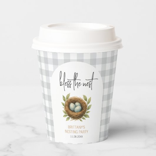 Nesting Party Bless the Nest Baby shower Papieren Bekers (Voorkant)