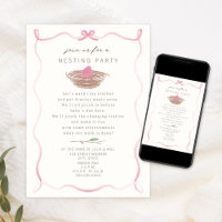Nesting Party Gedicht Baby Roze Ei Doodle