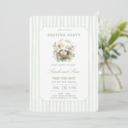Nesting Party Invitation Kaart (Staand voorkant)