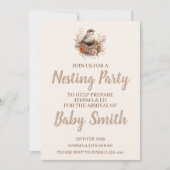 Nesting Party Neutrale Uitnodiging met Vogelnest (Voorkant)