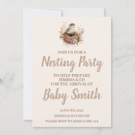 Nesting Party Neutrale Uitnodiging met Vogelnest
