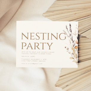 Nesting Party Sip and See Baby shower Uitnodigen Briefkaart
