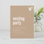 Nesting Party Uitnodiging Sjabloon met Hart (Staand voorkant)