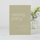 Nesting Party Uitnodiging Sjabloon Sage (Staand voorkant)
