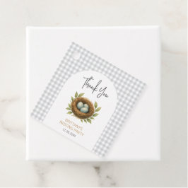 Nesting Party zegene het nestneutrale Baby shower Bedankjes Labels