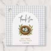 Nesting Party zegene het nestneutrale Baby shower Bedankjes Labels (Voorkant)