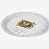 Nesting Party zegene het nestneutrale Baby shower Papieren Bordje (Gekanteld)