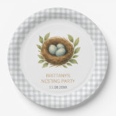Nesting Party zegene het nestneutrale Baby shower Papieren Bordje (Voorkant)