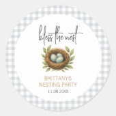 Nesting Party zegene het nestneutrale Baby shower Ronde Sticker (Voorkant)
