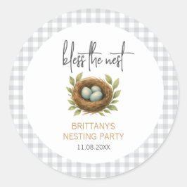 Nesting Party zegene het nestneutrale Baby shower Ronde Sticker