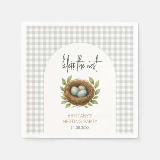 Nesting Party zegene het nestneutrale Baby shower Servet (Voorkant)