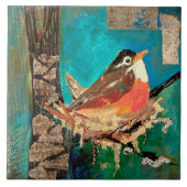 Nesting Robin Trivet Tegeltje (Voorkant)