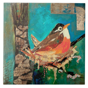 Nesting Robin Trivet Tegeltje