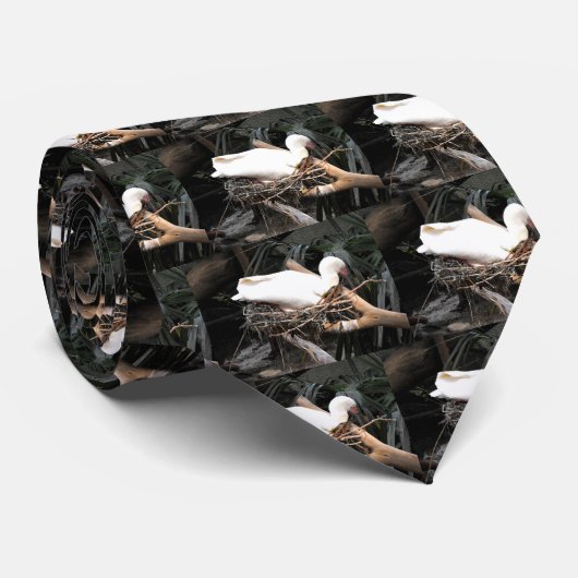 Nesting Spoonbill bird mode Stropdas (Opgerold)