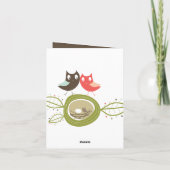 Nesting Uil Familie Paar Baby shower Dank u Bedankkaart (Achterkant)