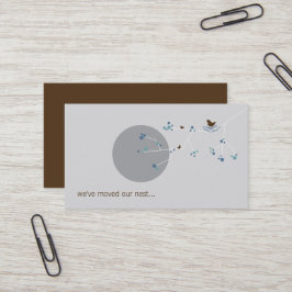 Nesting Vogel + Familie Blauw Aangepast Nieuw Thui Visitekaartje