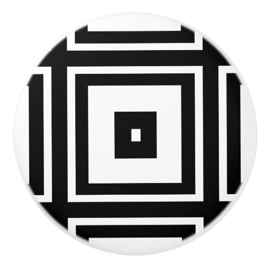 Nesting White en Black Square Ceramic Knob Keramische Knop (Voorkant)