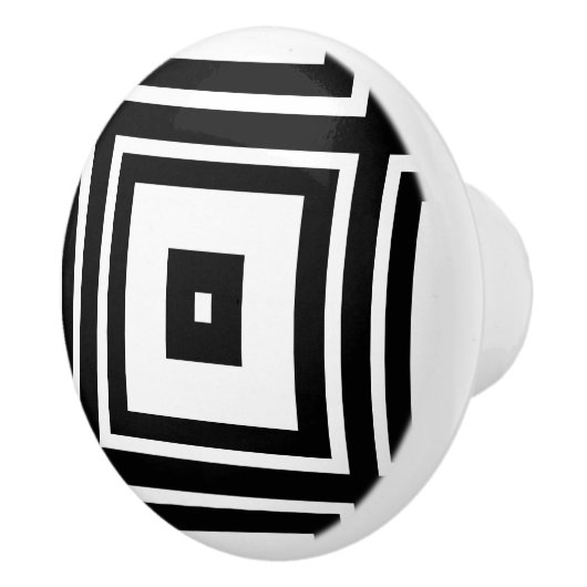Nesting White en Black Square Ceramic Knob Keramische Knop (Rechts)