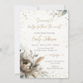 Nesting Woodland Neutral Rustic Fores Baby shower Kaart (Voorkant)