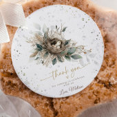 Nesting Woodland Neutral Rustic Fores Baby shower Ronde Sticker