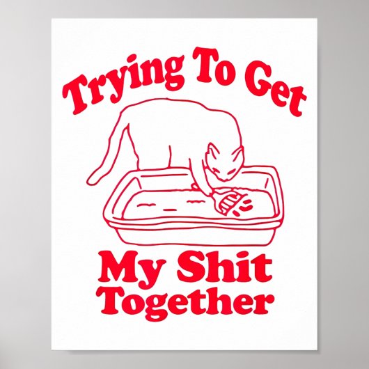 Nestjes Vol Grappige Kat Humor Meme Kat Moeder Kat Poster (Voorkant)
