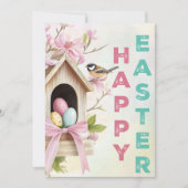 Nestled Blessings – Easter Birdhouse Charm Kaart (Voorkant)