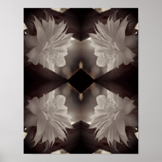 Nestled Clematis Flower Zwart-wit  Poster (Voorkant)