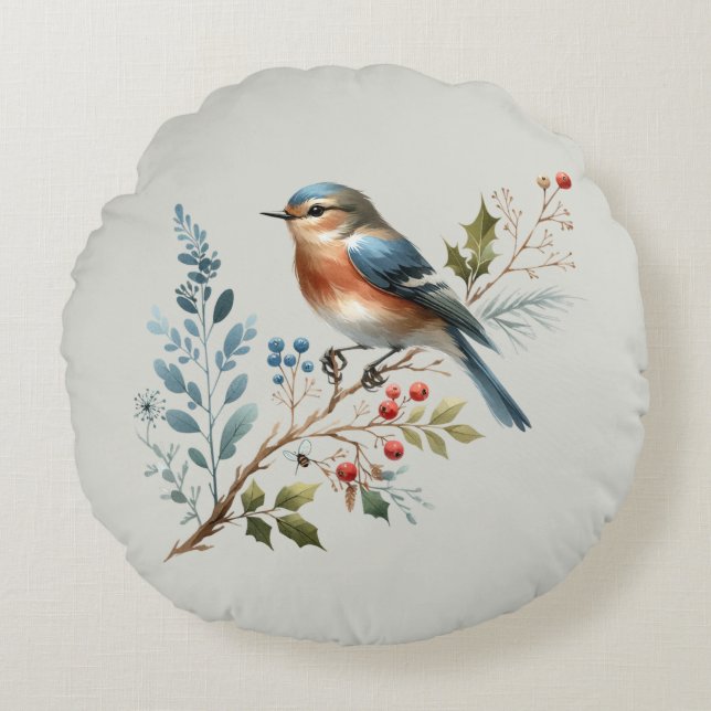 Nestled Nature Rond Kussen (Voorkant)