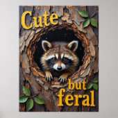 Nestled Prowler: een wasbeerbaars Poster (Voorkant)