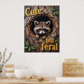 Nestled Prowler: een wasbeerbaars Poster (Keuken)