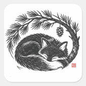 NESTLED • StillWood • Vos Vierkante Sticker (Voorkant)