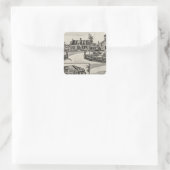 Nestledown, Zebley Boerderij Vierkante Sticker (Tas)